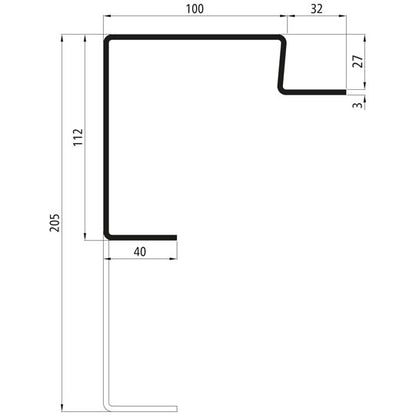 SSP3 27 floor frame end cap vo-hi, galvanized
