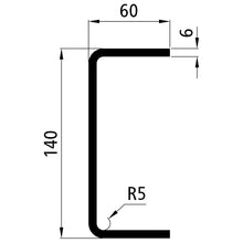 SSP3 subframe, U-profile 140/60/6mm, 8000 mm length, galvanized