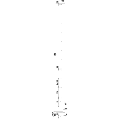 SSP3 End wall support, left, S420MC, hot-dip galvanized