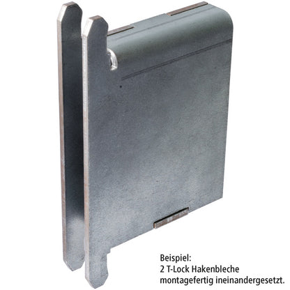T-Lock hook plate, aluminum-magnesium alloyed