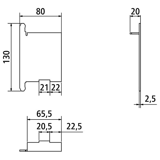 T-Lock hook plate, aluminum-magnesium alloyed