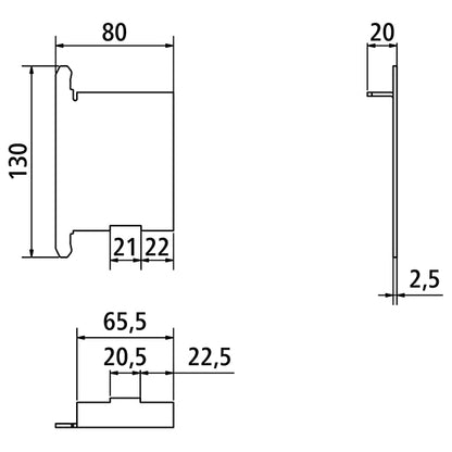 T-Lock hook plate, aluminum-magnesium alloyed