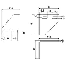 SSP3 screw-on bracket, galvanized steel, left