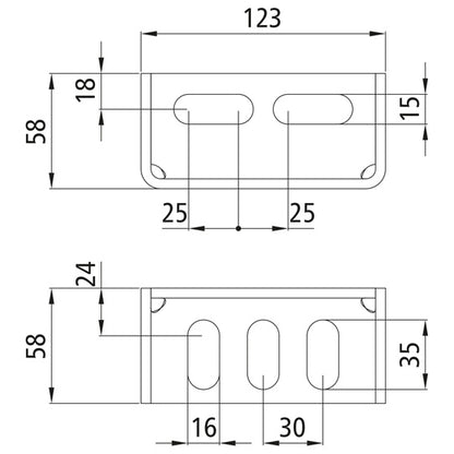 SSP3 screw-on bracket 58 mm, hot-dip galvanized steel