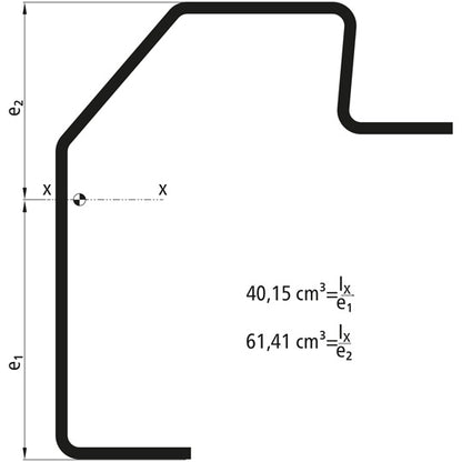 Floor frame profile, S420GD, 6100mm, 152x30x3mm