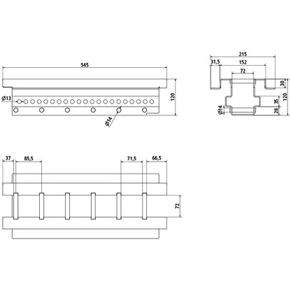 MultiFixx longitudinal crossbar 550 QTH-QTMF, SSP3, galv.