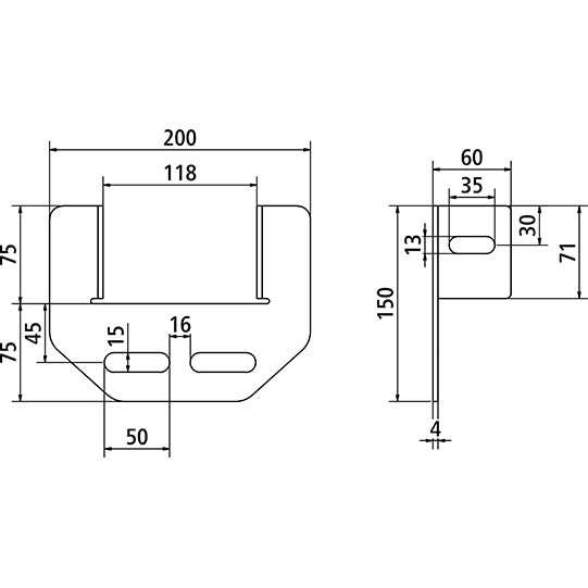 MultiFixx screw-on bracket for HR-QTMF, for crossbar, SSP3