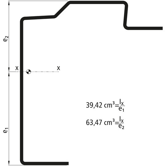 Floor frame profile platform SSP3, S420GD, 6800mm, 152x30x3mm