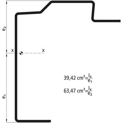 Floor frame profile platform SSP3, S420GD, 6800mm, 152x30x3mm