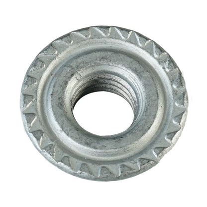 Hexagon nut with flange, galvanized, M 10, locking teeth
