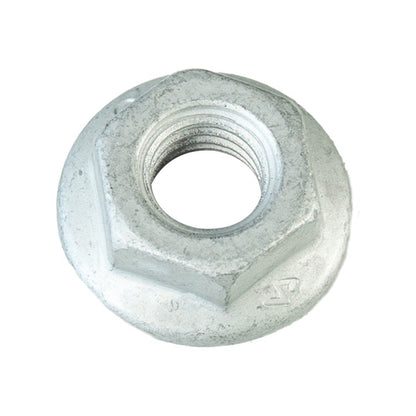 Hexagon nut with flange, galvanized, M 10, locking teeth
