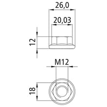 Hexagon nut with flange, galvanized, M 12, locking teeth