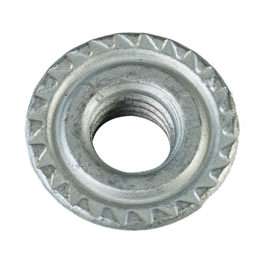 Hexagon nut with flange, galvanized, M 12, locking teeth