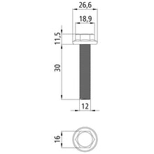 Sexkantsskruv med fläns, förz., M 12x30, 8.8, DIN 6921