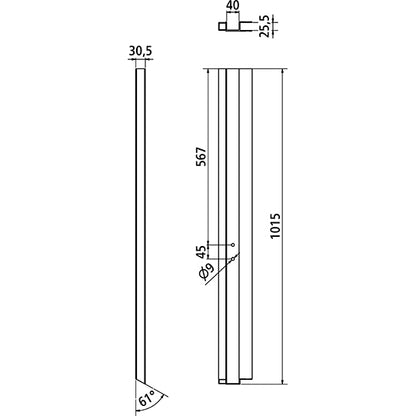 Edging dropside lifting aid 3.0,left,anodized,milled,1215 mm