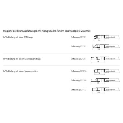 Edging dropside lifting aid 3.0,left,anodized,milled,1215 mm