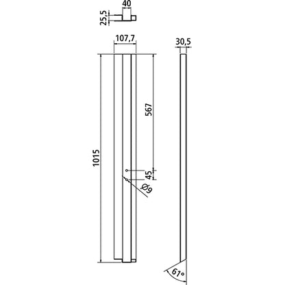 Edging dropside lifting aid 3.0,right,anodized,milled,1215 mm