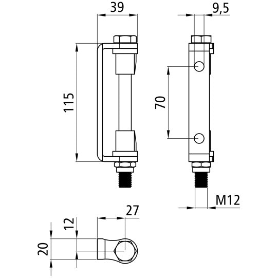 Fixing set for screw-on double-joint hinge
