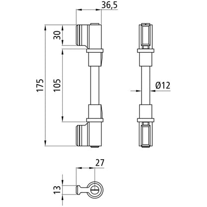 Weld-on fixing set for double-joint hinge