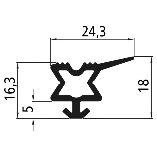 Rubber seal PWP 2 389 015, 50 m roll