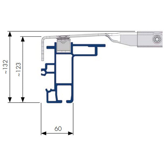 Sesam fixed roof bows BG 2550 bolted