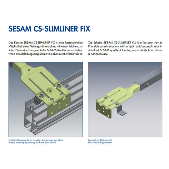 Sesam fixed roof bows BG 2550 bolted