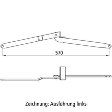 Edscha joint, right, nominal length 570 mm