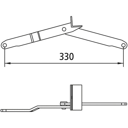 Edscha equalizing joint, left, nominal length 330 mm, DN 0 mm