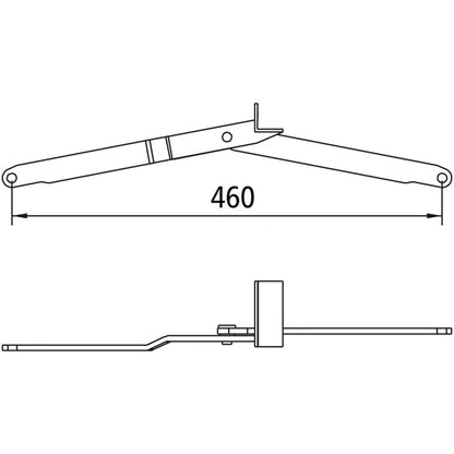 Edscha-tasausliitin, vasen, DN 0 mm, 460 mm