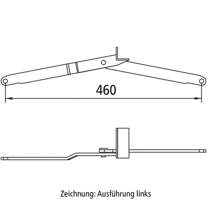 Edscha-kompensaatioliitos, oikea, DN 0 - 50 mm, 460 mm