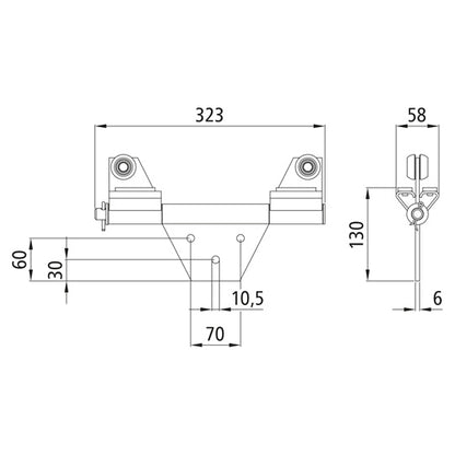 Edscha stanchion trolley, galvanised, rotatable