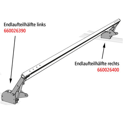 Edscha end section half, right, with gas spring and end lift