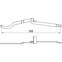 Edscha joint after crossbar trolley left, nominal length 568 mm