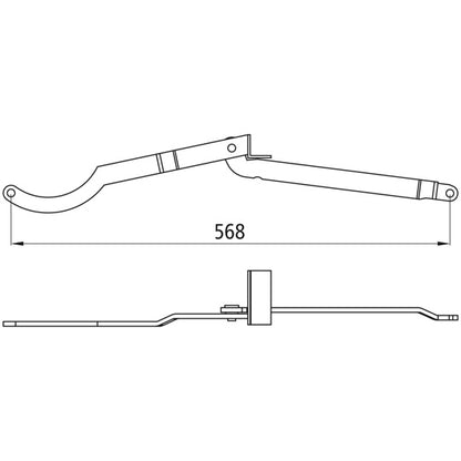 Edscha joint after crossbar trolley R, nominal len. 568 mm
