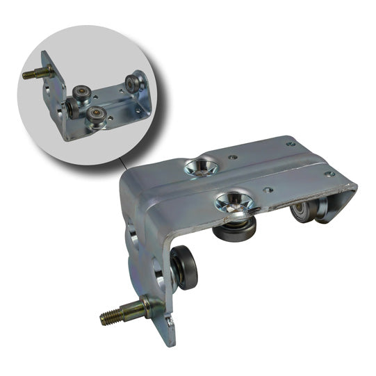 Edscha castor trolley, galvanised stl., w/ ball bearings, stand
