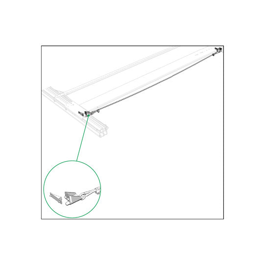 Edscha lock. wedge/rope, galvanised stl.