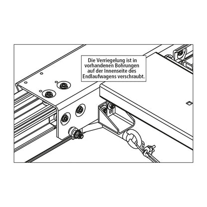 Edscha-lukko, kiila/köysi, sinkittyä terästä.