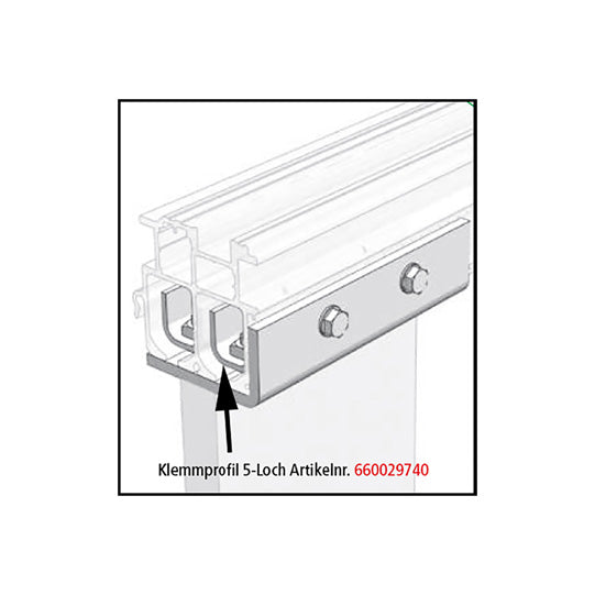 Edscha-kiinnitysprofiili 5-reikäinen