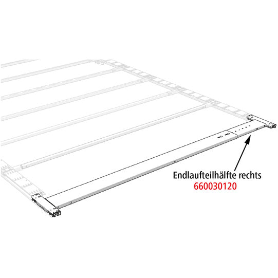 Edscha-päätyvaunu/päätyosan puolikas, oikea, kuulalaakereilla