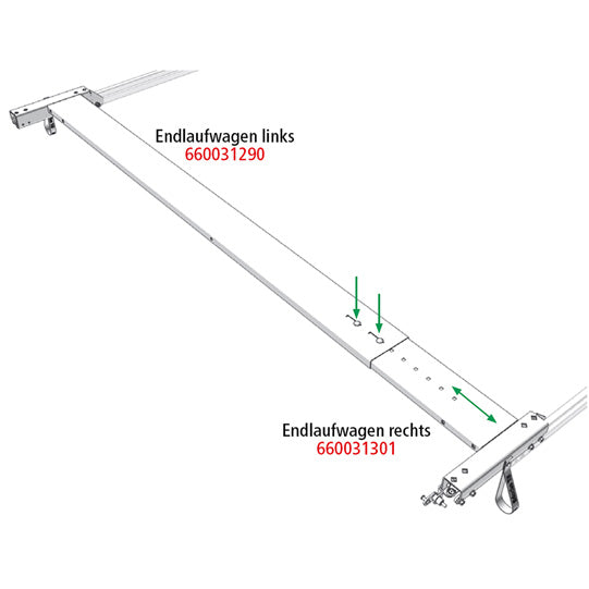 Edscha end carriage part, right, KTL-coated steel