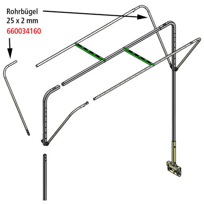 Edscha tube bracket SB-Profi, 25 x 2 mm