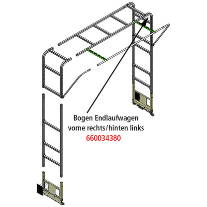 Edscha arch end carriage SB-Profi, front right/rear left