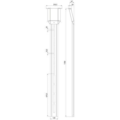 Edscha CS slide-in profile BG cranked, nominal height 1700 mm