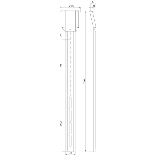 Edscha CS slide-in profile BG cranked, nominal height 1700 mm