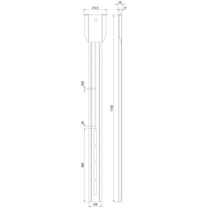 Edscha CS slide-in profile BG straight, nominal height 1700 mm