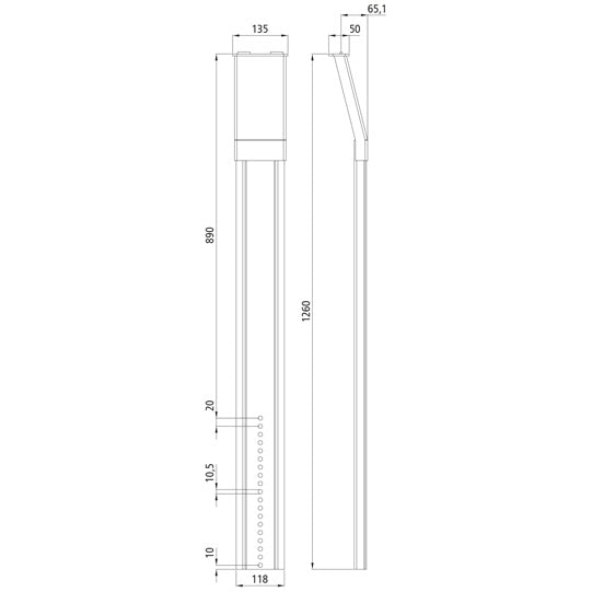 Edscha CS slide-in profile BG cranked, nominal height 1200 mm