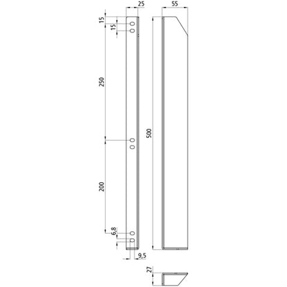 Edscha insert pocket, long, L, galvanised stl.