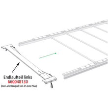 Edscha end carriage, L, w/ spring bolt f. lock.