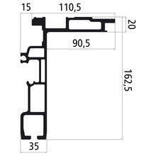 Curtain Sider profile Slimliner Large/Lite Plus 175, L 13600 mm