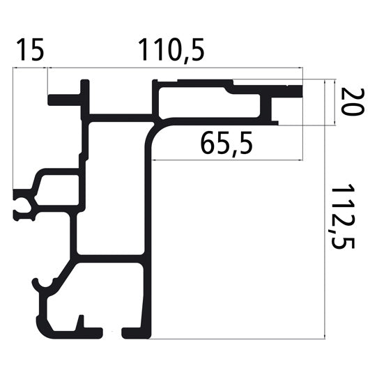 Curtain Sider profile Slimliner Medium/Lite Plus 125, L 8500 mm